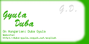 gyula duba business card